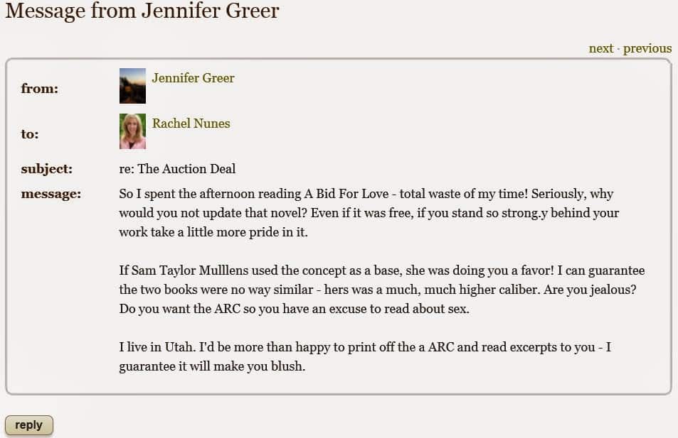 Jennifer Greer abusive blogger